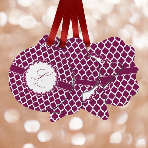 Custom Moroccan Metal Ornaments - Double Sided w/ Name and Initial