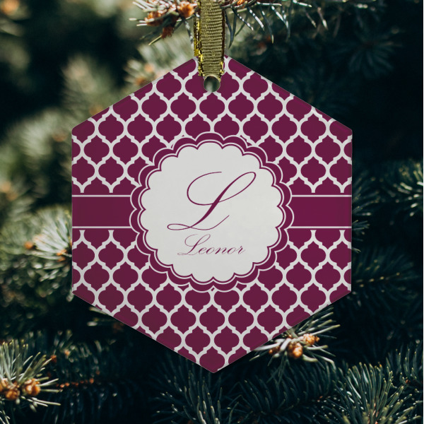 Custom Design - Frosted Glass Ornament - Hexagon (Lifestyle)