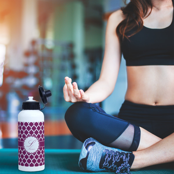 Custom Design - Aluminum Water Bottle - White LIFESTYLE