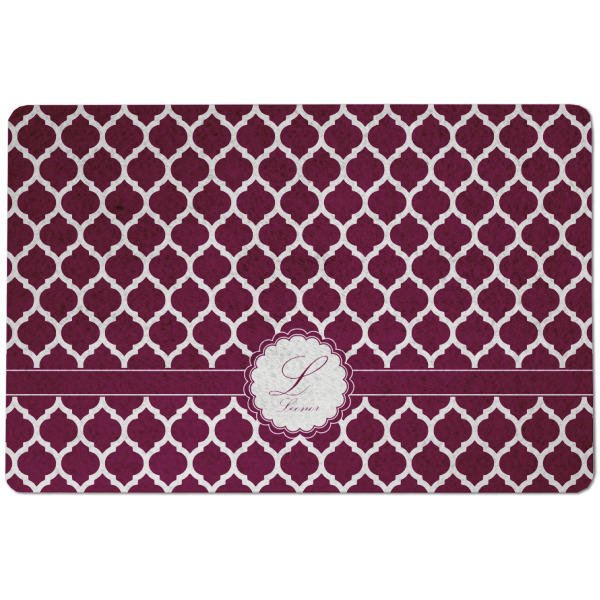 Custom Moroccan Dog Food Mat w/ Name and Initial