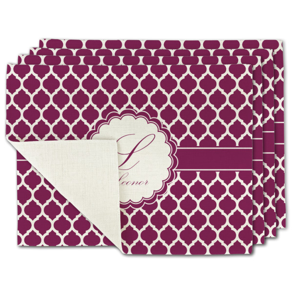 Custom Moroccan Single-Sided Linen Placemat - Set of 4 w/ Name and Initial