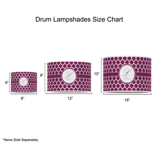 Custom Design - Drum Lampshades - Sizing Chart