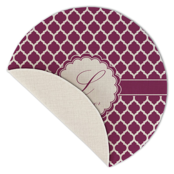 Custom Design - Round Linen Placemats - Front (folded corner single sided)