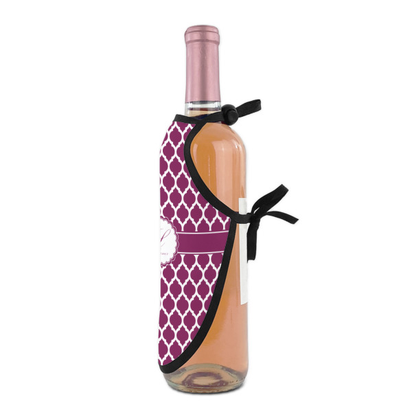 Custom Design - Wine Bottle Apron - DETAIL WITH CLIP ON NECK