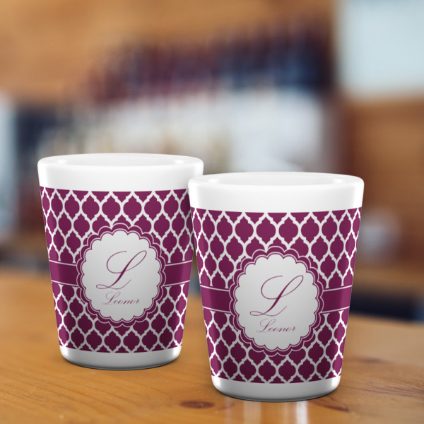 Custom Design - Ceramic Shot Glass - White - Lifestyle