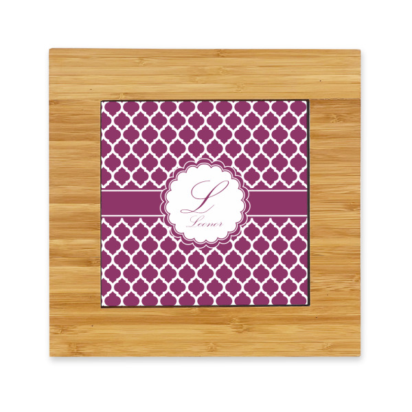 Custom Moroccan Bamboo Trivet with Ceramic Tile Insert (Personalized)