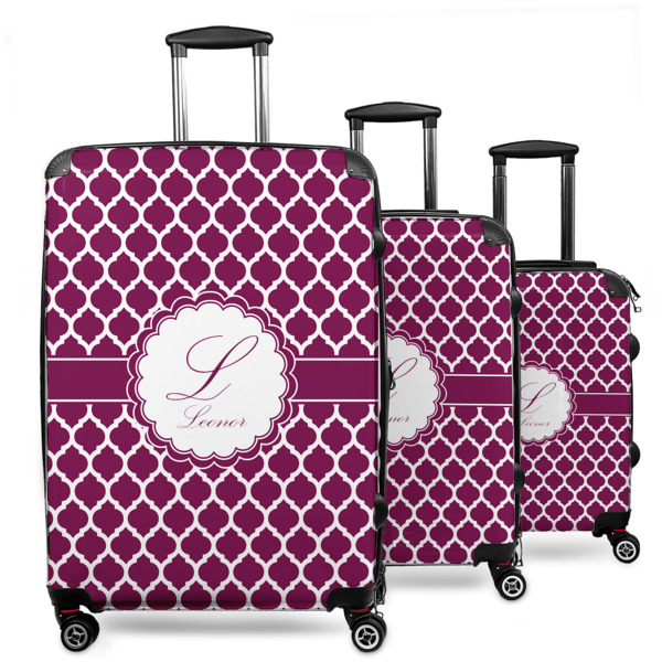 Custom Moroccan 3 Piece Luggage Set - 20" Carry On, 24" Medium Checked, 28" Large Checked (Personalized)
