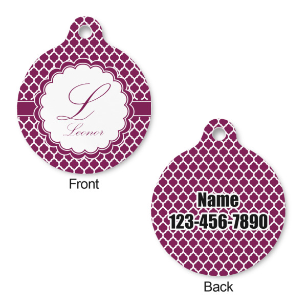 Custom Design - Round Pet ID Tag - Large - Front & Back View