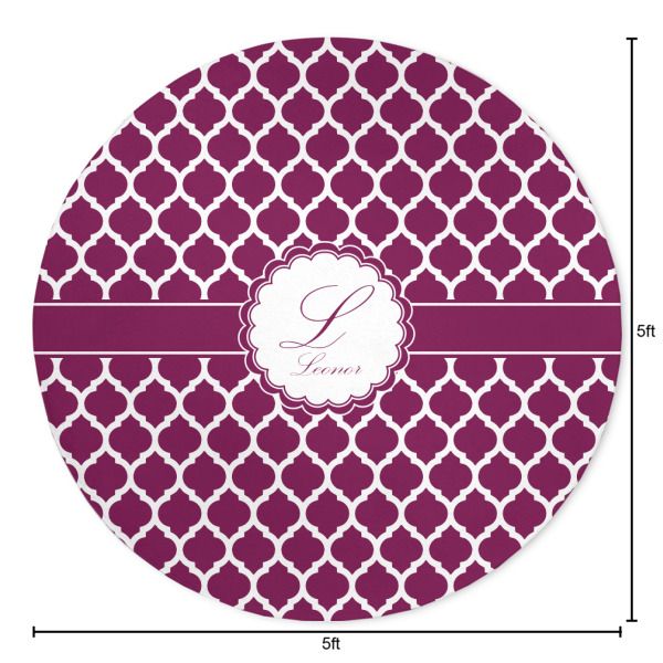 Custom Design - Round 5ft Indoor Rug - Dimensions