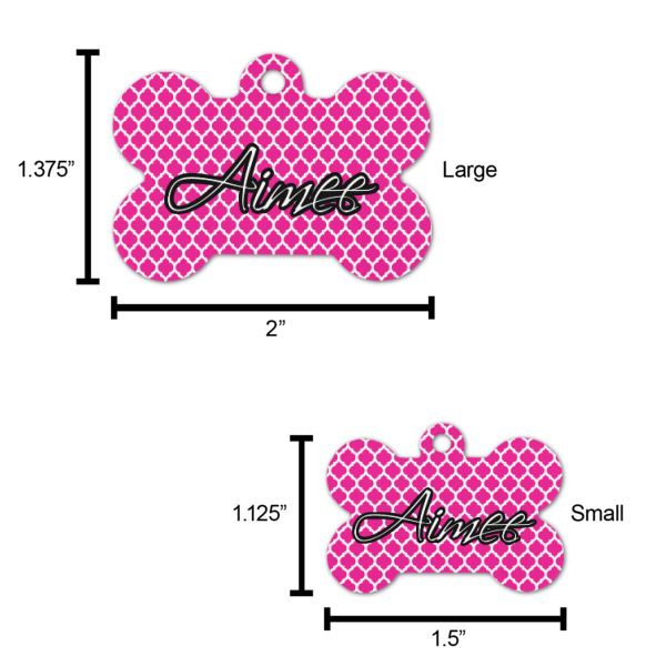 Custom Design - Bone Shaped Dog ID Tags - Comparison Scale