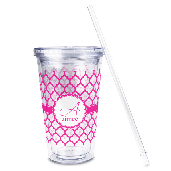 Custom Design - Acrylic Tumbler - Full Print - Front straw out