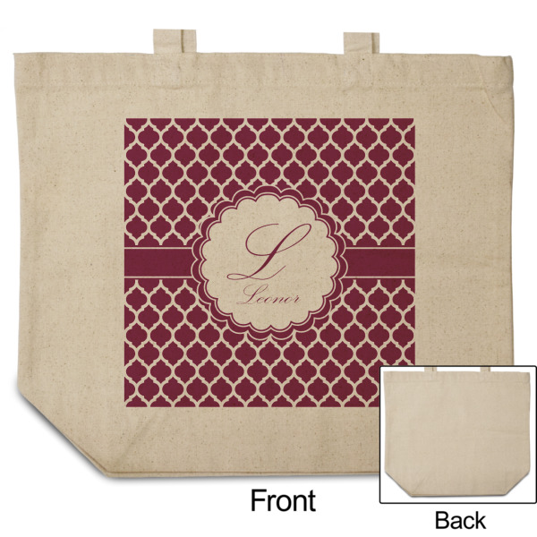 Custom Design - Reusable Cotton Grocery Bag - Front & Back View