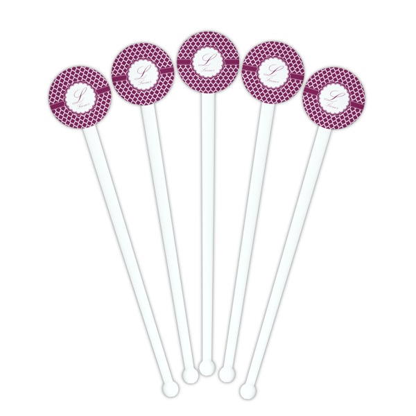 Custom Design - White Plastic 7" Stir Stick - Round - Fan View
