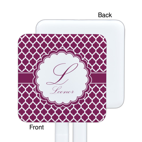 Custom Design - White Plastic Stir Stick - Single Sided - Square - Front & Back