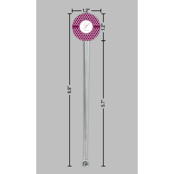 Custom Design - Clear Plastic 7" Stir Stick - Round - Dimensions