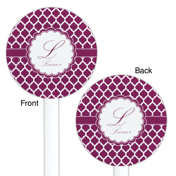 Custom Design - White Plastic 5.5" Stir Stick - Double Sided - Round - Front & Back