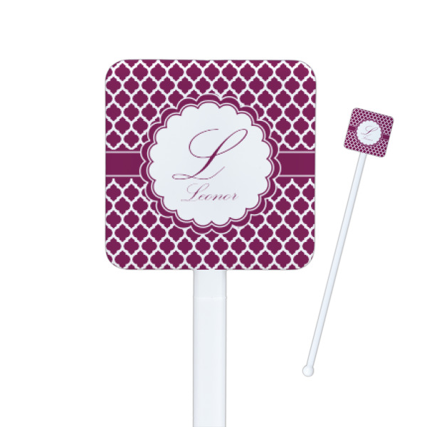 Custom Moroccan Square Plastic Stir Sticks (Personalized)
