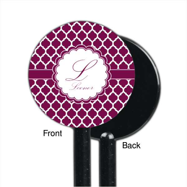 Custom Design - Black Plastic 5.5" Stir Stick - Single Sided - Round - Front & Back