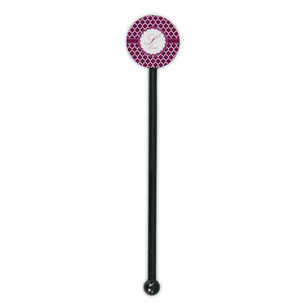 Custom Design - Black Plastic 5.5" Stir Stick - Round - Single Stick