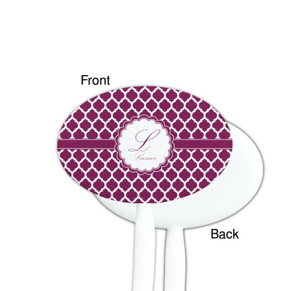 Custom Design - White Plastic 7" Stir Stick - Single Sided - Oval - Front & Back