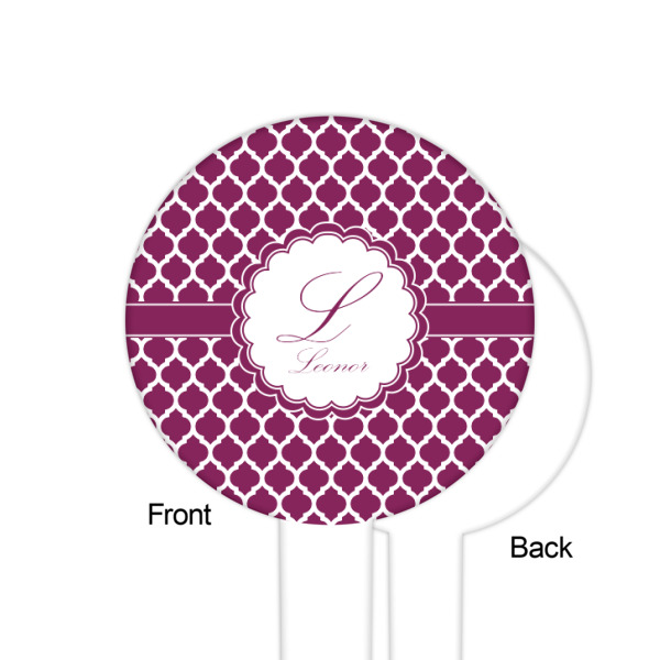 Custom Design - White Plastic 6" Food Pick - Round - Single Sided - Front & Back