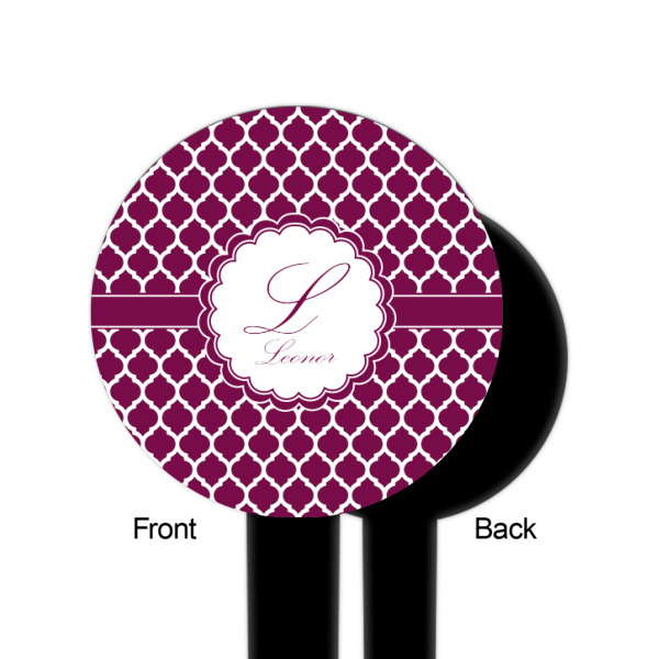 Custom Design - Black Plastic 6" Food Pick - Round - Single Sided - Front & Back