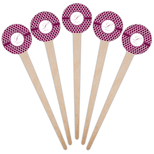 Custom Design - Wooden 4" Food Pick - Round - Fan View