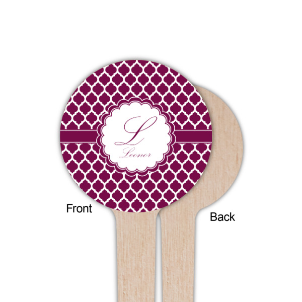 Custom Design - Wooden 4" Food Pick - Round - Single Sided - Front & Back