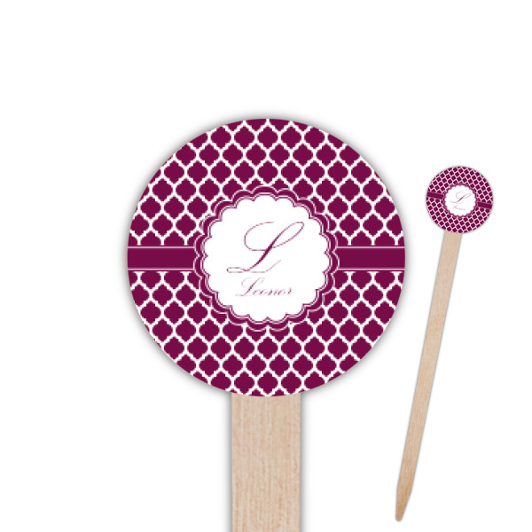 Custom Moroccan Round Wooden Food Picks (Personalized)