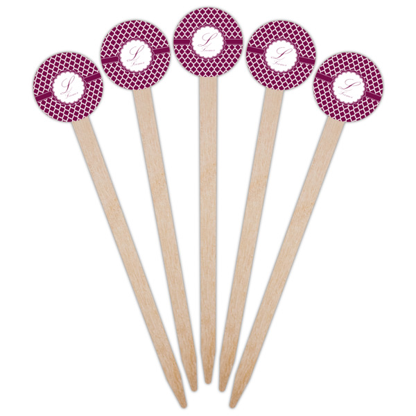 Custom Design - Wooden 6" Food Pick - Round - Fan View