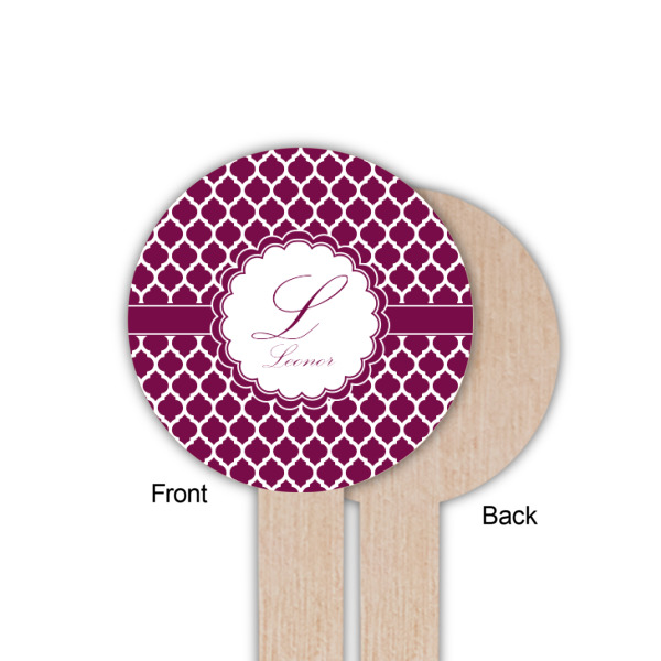 Custom Design - Wooden 6" Food Pick - Round - Single Sided - Front & Back