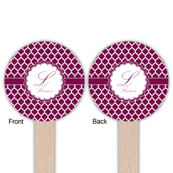Custom Design - Wooden 6" Food Pick - Round - Double Sided - Front & Back