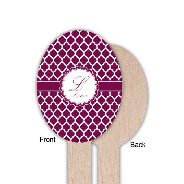 Custom Design - Wooden Food Pick - Oval - Single Sided - Front & Back