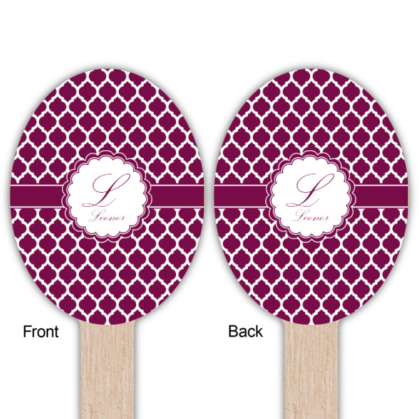 Custom Design - Wooden Food Pick - Oval - Double Sided - Front & Back