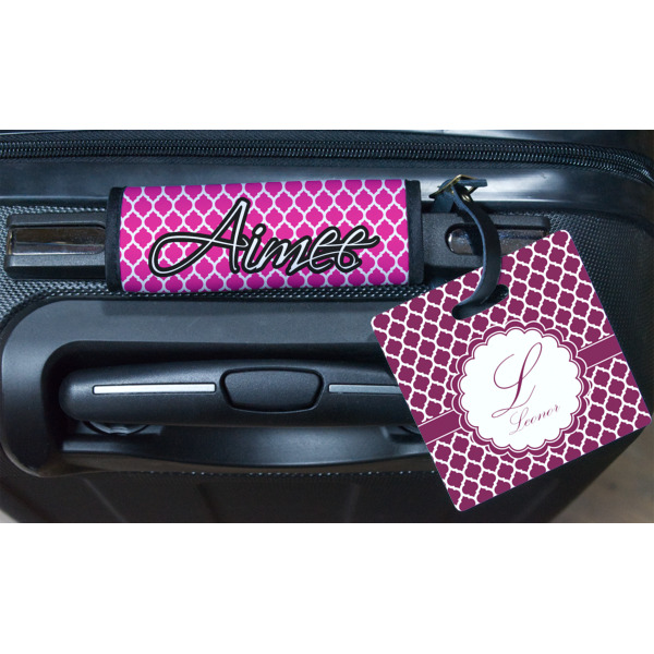 Custom Design - Square Luggage Tag & Handle Wrap - In Context