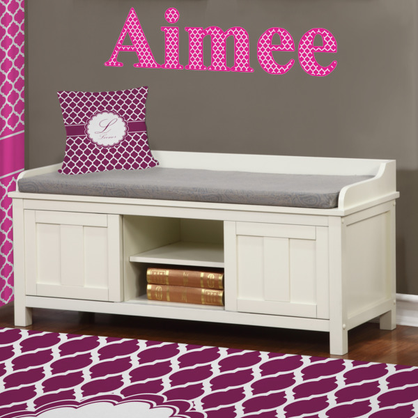 Custom Design - Wall Name Decal Above Storage bench
