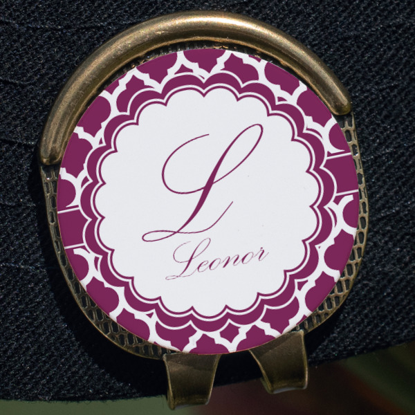 Custom Design - Golf Ball Marker Hat Clip - Gold - Close Up