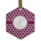 Moroccan Flat Glass Ornament - Hexagon w/ Name and Initial