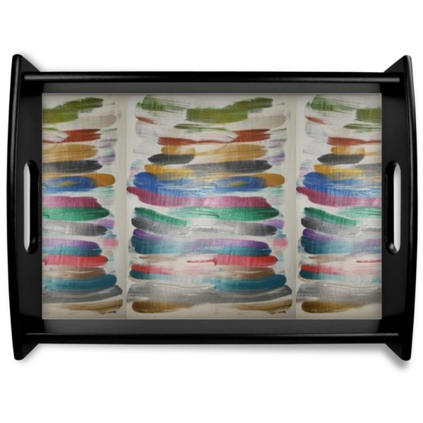 Custom Design Your Own Black Wooden Tray - Large