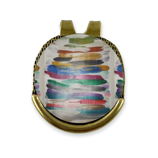 Custom Design - Golf Ball Marker Hat Clip Gold - Front