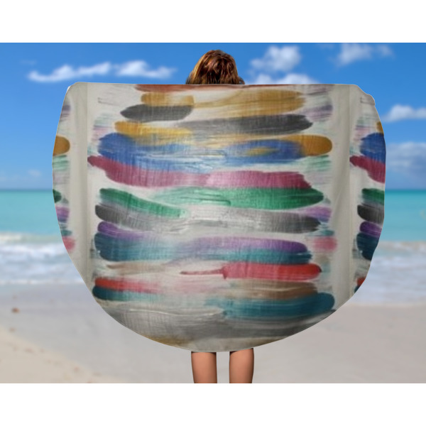 Custom Design - Round Beach Towel - In Use