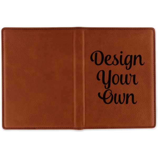 Custom Design - Cognac Leather Passport Holder Outside Single Sided - Apvl