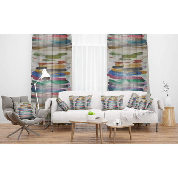 Custom Design - Sheer and Custom Curtains in Room with Matching Pillows