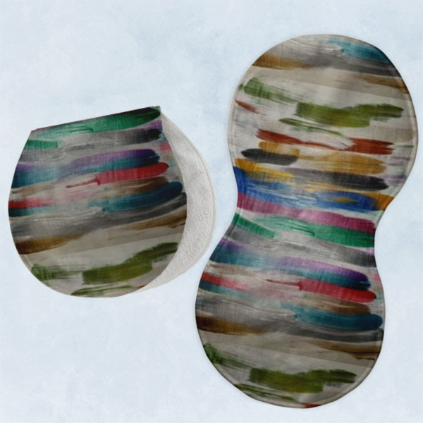 Custom Design - Two Peanut Shaped Burps - Open and Folded