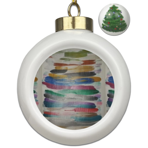 Custom Design Your Own Ceramic Ball Ornament - Christmas Tree