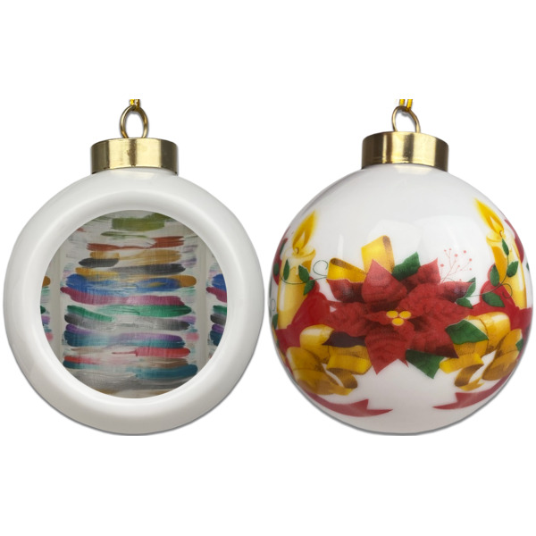 Custom Design - Ceramic Christmas Ornament - Poinsettias (APPROVAL)