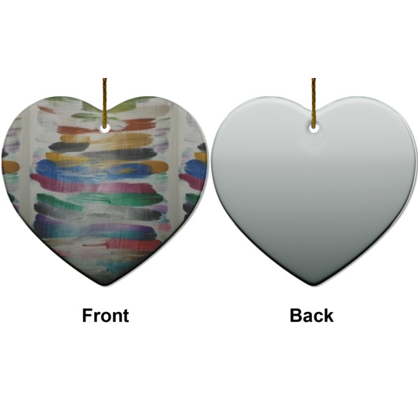 Custom Design - Ceramic Flat Ornament - Heart Front & Back (APPROVAL)
