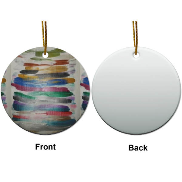 Custom Design - Ceramic Flat Ornament - Circle Front & Back (APPROVAL)