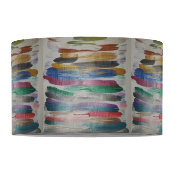 Custom Design - 12" Drum Lampshade - FRONT (Fabric)