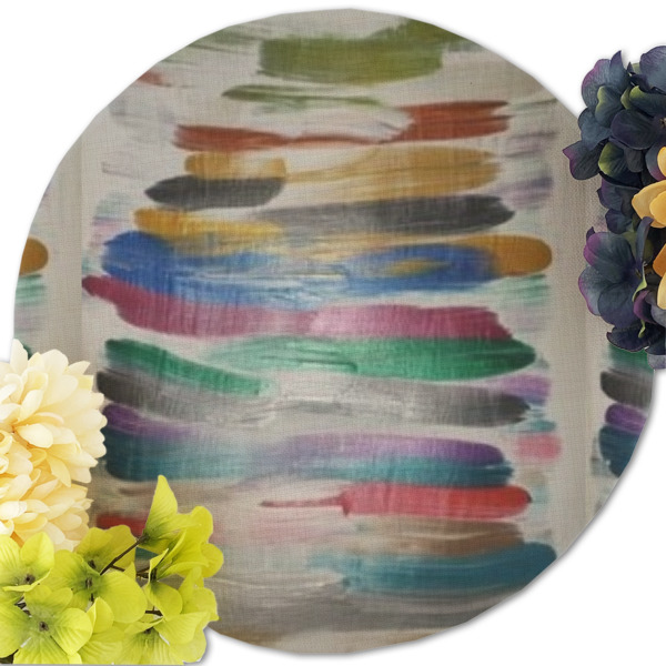 Custom Design - Round Linen Placemats - Front (w flowers)